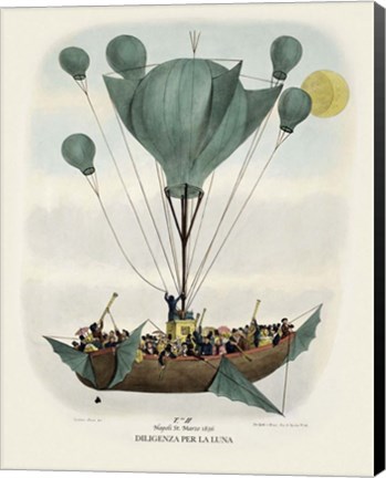 Framed Diligenza Per La Luna 1836 Print