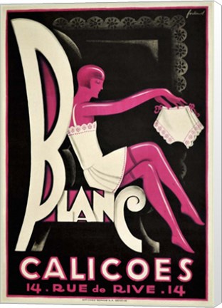 Framed Blanc Calicoes Print