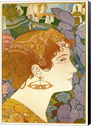 Framed Georges de Feure Profil de Femme Print