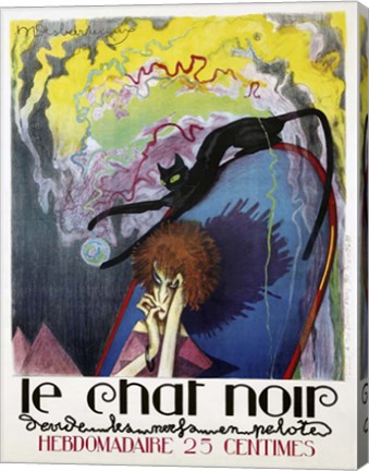 Framed Le Chat Noir by Henri Desbarbieux, 1922 Print