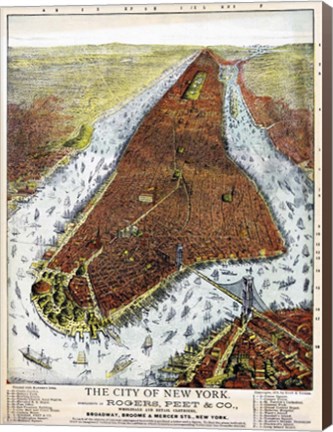 Framed Manhattan 1879 Print