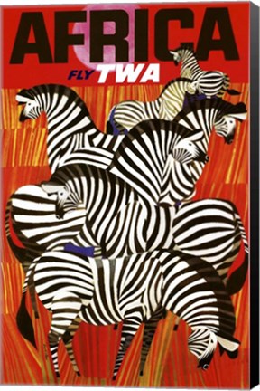 Framed Africa Fly TWA Print