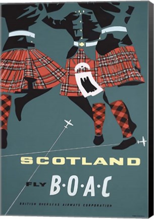 Framed Scotland Fly BOAC Print