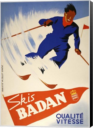Framed Skis Badan Print