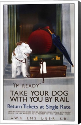Framed Take Your Dog With You By Rail Print