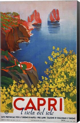 Framed Capri L'Isola del Sole 1 Print