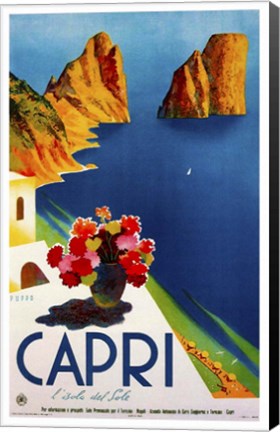 Framed Capri L'Isola del Sole 2 Print
