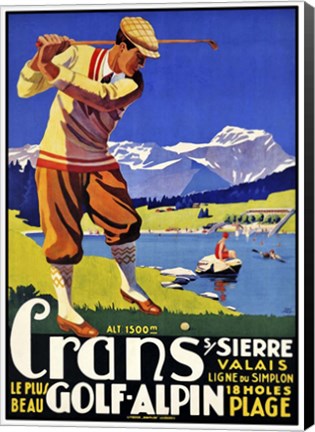 Framed Crans Golf Alpin Print