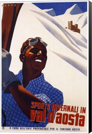 Framed Sports Invernali in Val D'Aosta Print