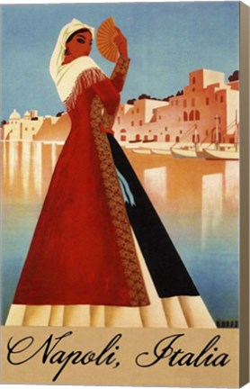 Framed Naopli, Italia Print