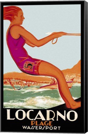 Framed Locarno Plage Print