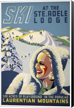 Framed Ski at the Ste. Adele Lodge Print