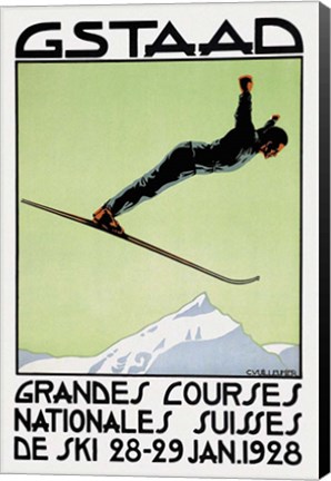 Framed Gstaad Grandes Courses 1928 Print