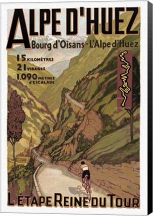Framed Alpe D'Huez Print