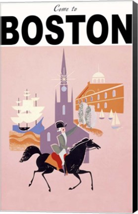 Framed Come to Boston Print
