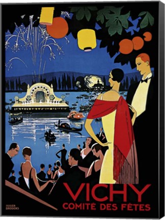 Framed Vichy Comite Des Fetes Print