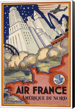Framed Air France Amerique du Nord Print