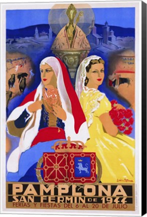 Framed San Fermin de 1944 Pamploma Print