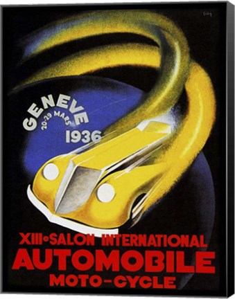 Framed Automobile Geneve 1936 Print