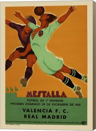 Framed Valencia vs Real Madrid 1931 Print