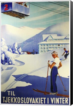 Framed Tjekkoslavakiet I Vinter Print