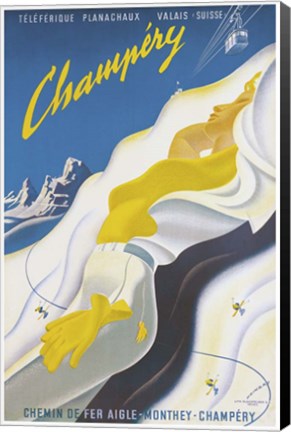 Framed Teleferique Valais Suisse Print