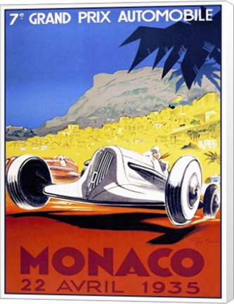 Framed Prix Automobile Monaco 1935 Print