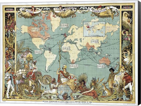 Framed British Empire In 1886 Print