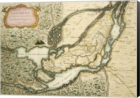 Framed Isles Of Montreal 1761 Print