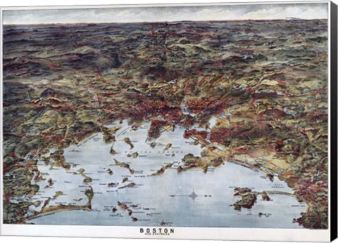 Framed Boston Harbor 1905 Anniversary of Tea Party Print