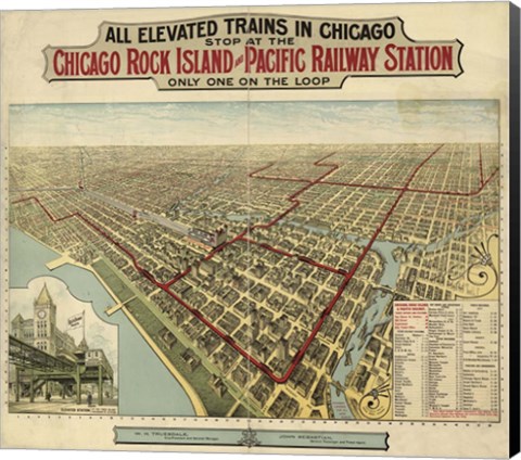 Framed Chicago El 1897 Print
