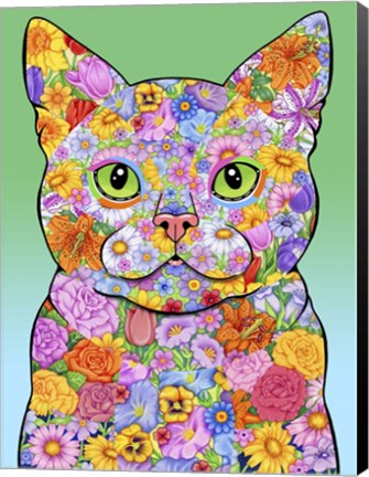 Framed Flowers American Shorthair Print