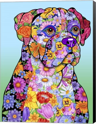 Framed Flowers Boxer Print