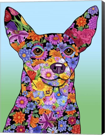 Framed Flowers Minpin Print