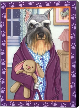 Framed Schnauzer Bedtime Print