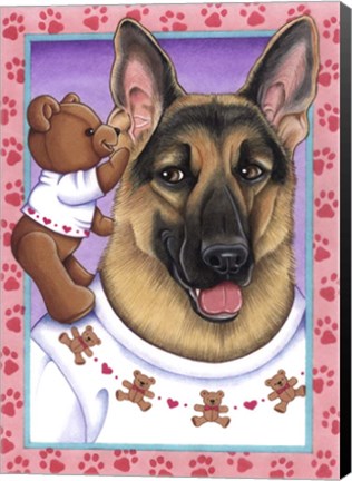Framed Shepherd Teddybear Print