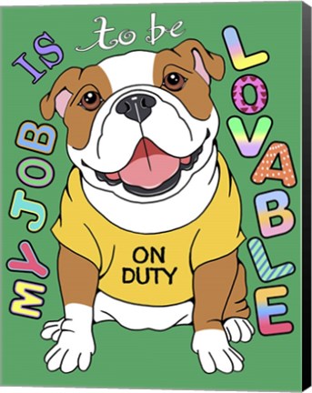 Framed Bulldog Graphic Style Print