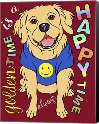 Framed Golden Retriever Graphic Style Print