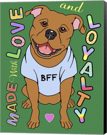 Framed Pitbull Graphic Style Print