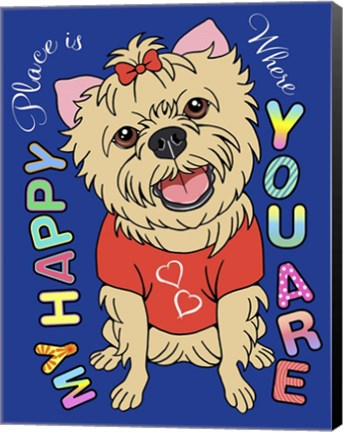 Framed Yorkie Graphic Style Print