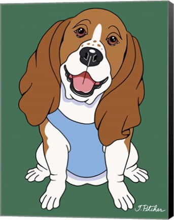 Framed Basset Hound Print
