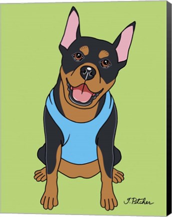 Framed Doberman Crop Ear Print