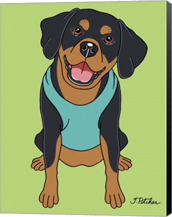 Framed Doberman Drop Ear Print