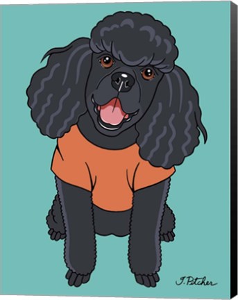 Framed Poodle Black Print