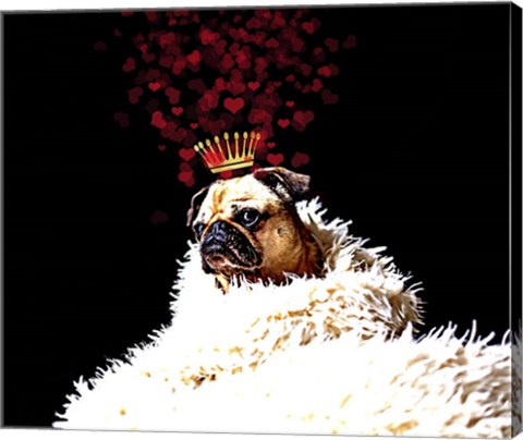Framed Royal Love Pup - Pug Print