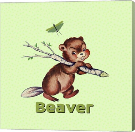 Framed Cute Baby Beaver Print