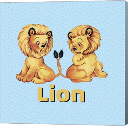 Framed Cute Baby Lions Print