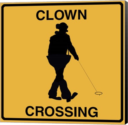 Framed Clown Crossing Print