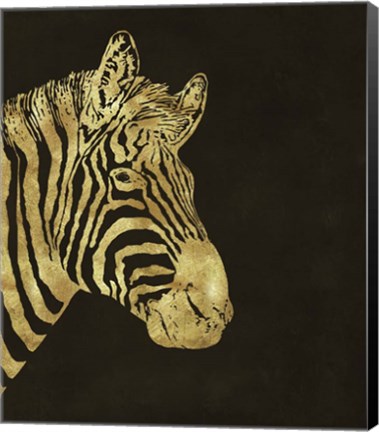 Framed Golden Zebra Print