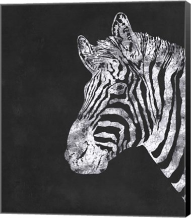 Framed Silver Zebra Print